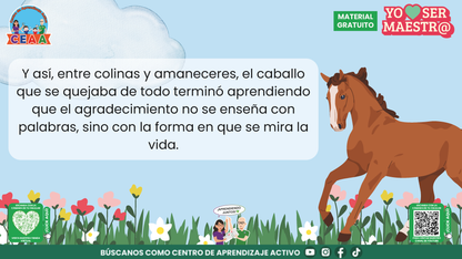 Historias para Maestros Taller Intensivo Maestros Enero 2026 - EL CABALLO QUE APRENDIÓ A MIRAR EL AMANECER en PDF