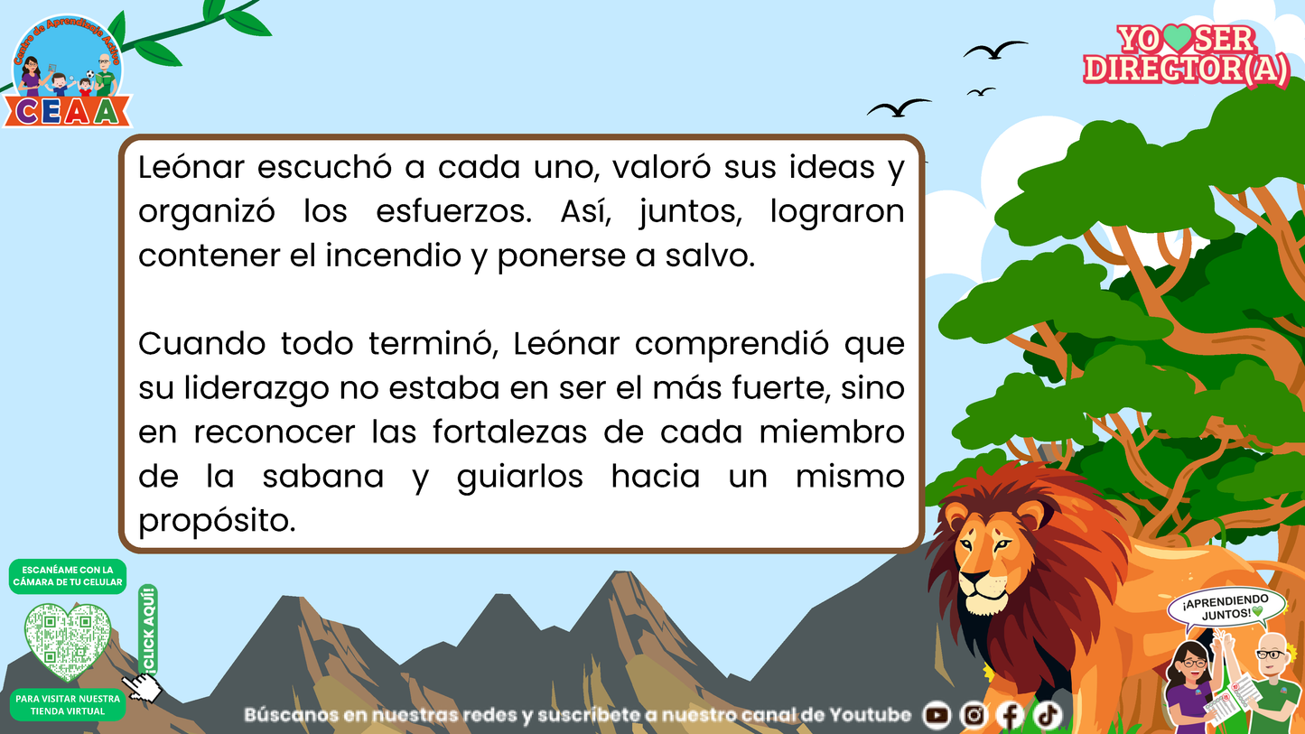 Historias para Directores - El León que Aprendió a Confiar (Editable en PowerPoint)