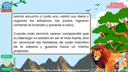 Historias para Directores - El León que Aprendió a Confiar (Editable en PowerPoint)