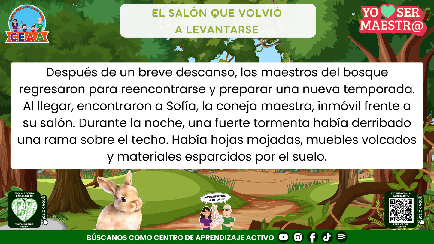 Historias para Maestros - EL SALÓN QUE VOLVIÓ A LEVANTARSE Editable en PowerPoint
