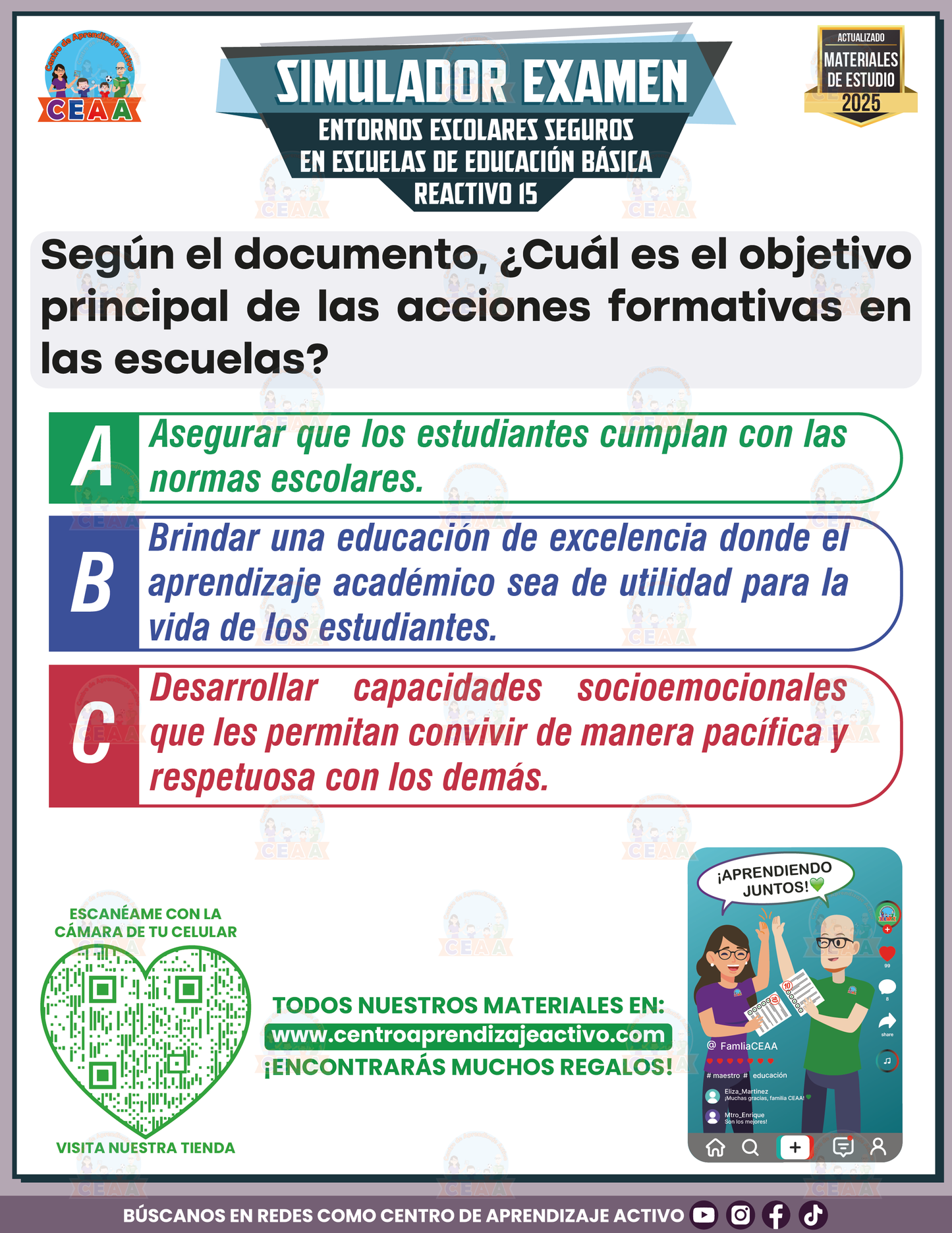 Simulador de Examen Entornos Escolares Seguros en Escuelas de Educación Básica Simulador