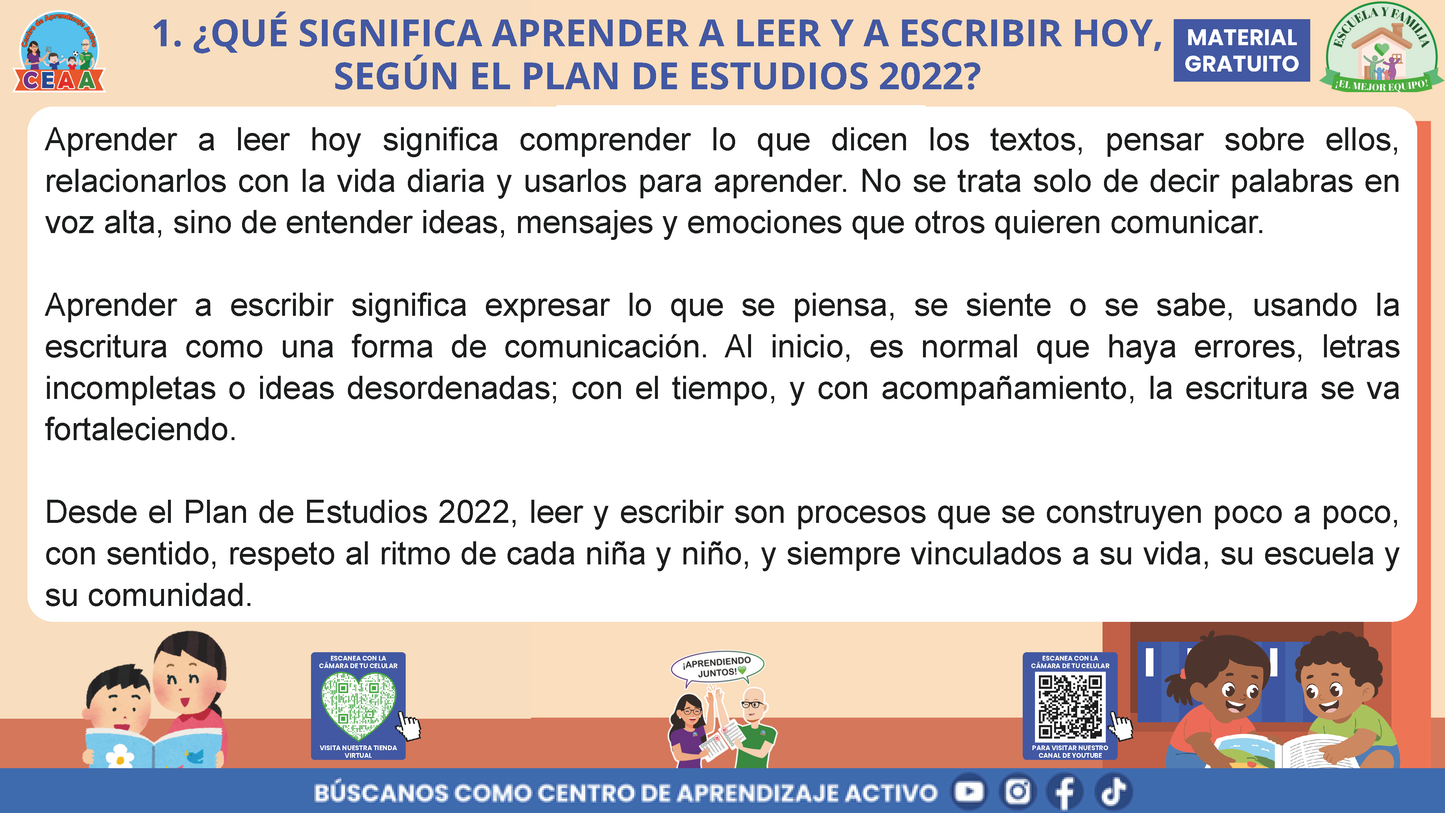 ESCUELA Y FAMILIA: ¿CÓMO APRENDEN A LEER Y A ESCRIBIR MIS HIJAS E HIJOS EN LA ESCUELA? en PDF