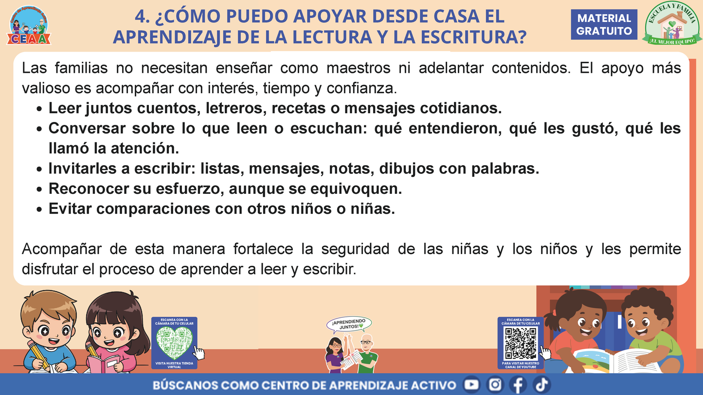 ESCUELA Y FAMILIA: ¿CÓMO APRENDEN A LEER Y A ESCRIBIR MIS HIJAS E HIJOS EN LA ESCUELA? en PDF