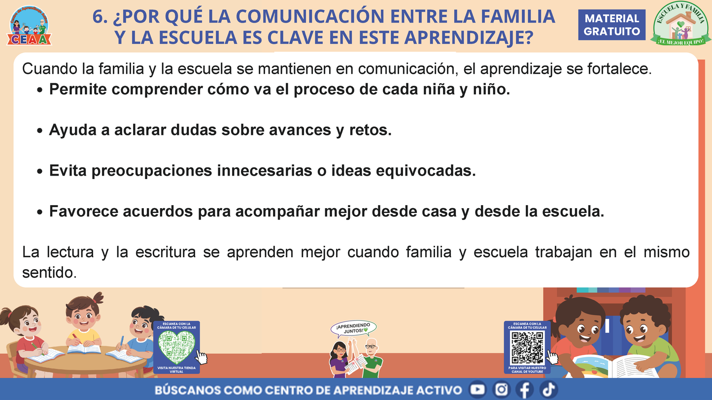 ESCUELA Y FAMILIA: ¿CÓMO APRENDEN A LEER Y A ESCRIBIR MIS HIJAS E HIJOS EN LA ESCUELA? en PDF