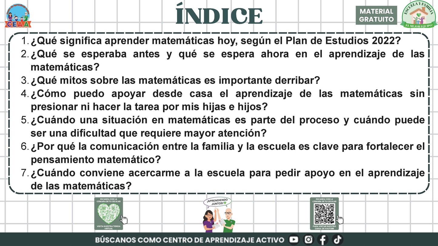 ESCUELA Y FAMILIA: ¿CÓMO APRENDEN MATEMÁTICAS MIS HIJOS E HIJAS EN LA ESCUELA? en PDF