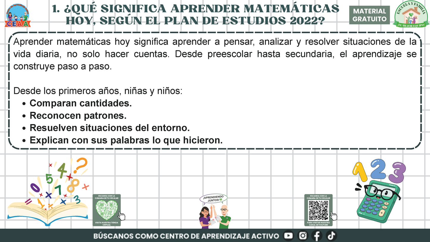 ESCUELA Y FAMILIA: ¿Cómo aprenden matemáticas mis hijas e hijos en la escuela? en PDF