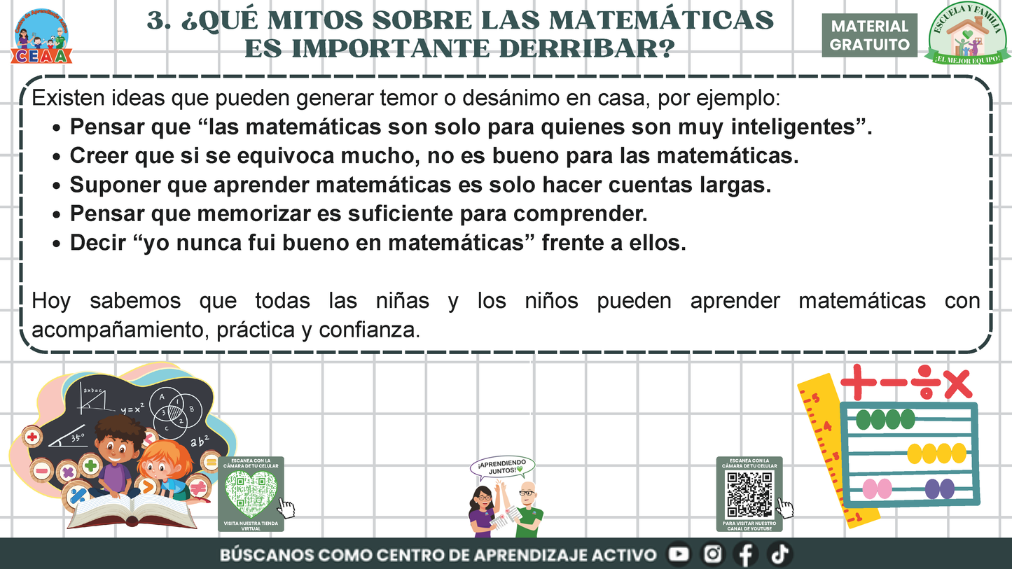 ESCUELA Y FAMILIA: ¿Cómo aprenden matemáticas mis hijas e hijos en la escuela? en PDF