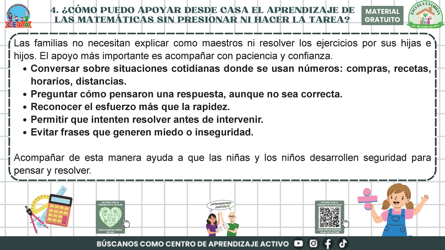 ESCUELA Y FAMILIA: ¿Cómo aprenden matemáticas mis hijas e hijos en la escuela? en PDF