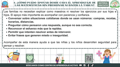 ESCUELA Y FAMILIA: ¿Cómo aprenden matemáticas mis hijas e hijos en la escuela? en PDF
