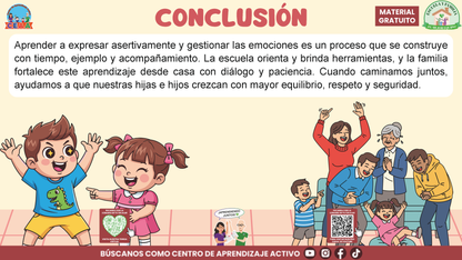 ESCUELA Y FAMILIA: ¿Cómo enseñar a nuestras hijas e hijos a expresar asertivamente y gestionar sus emociones? En PDF