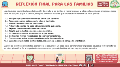 ESCUELA Y FAMILIA: ¿Cómo enseñar a nuestras hijas e hijos a expresar asertivamente y gestionar sus emociones? En PDF