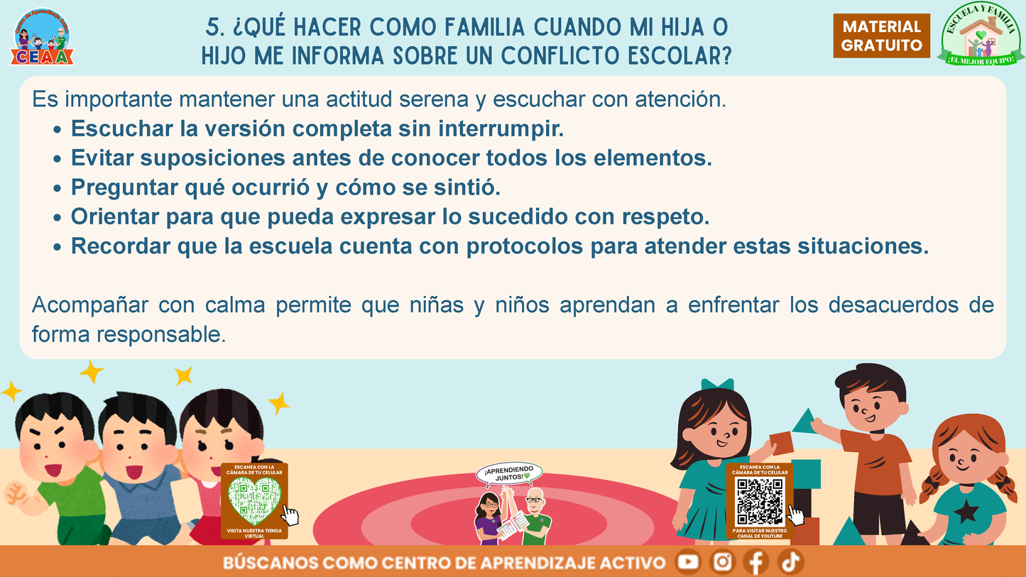 ESCUELA Y FAMILIA: ¿Qué hacer y cómo resolver conflictos entre estudiantes de manera adecuada? en PDF
