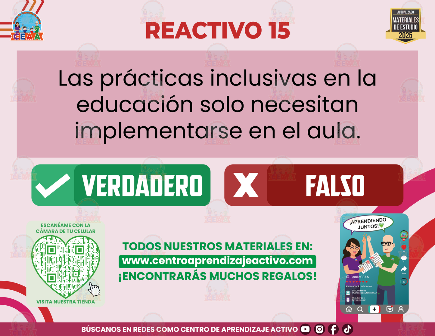 Cuadernillo de Estudio - Estrategia Nacional De Educación Inclusiva - Verdadero o Falso