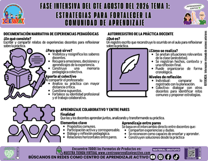 Infografía CTE Fase Intensiva: TEMA 1: ESTRATEGIAS PARA FORTALECER LA COMUNIDAD DE APRENDIZAJE en PDF