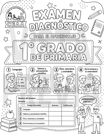Examen Diagnóstico 1° Grado de Primaria en PDF