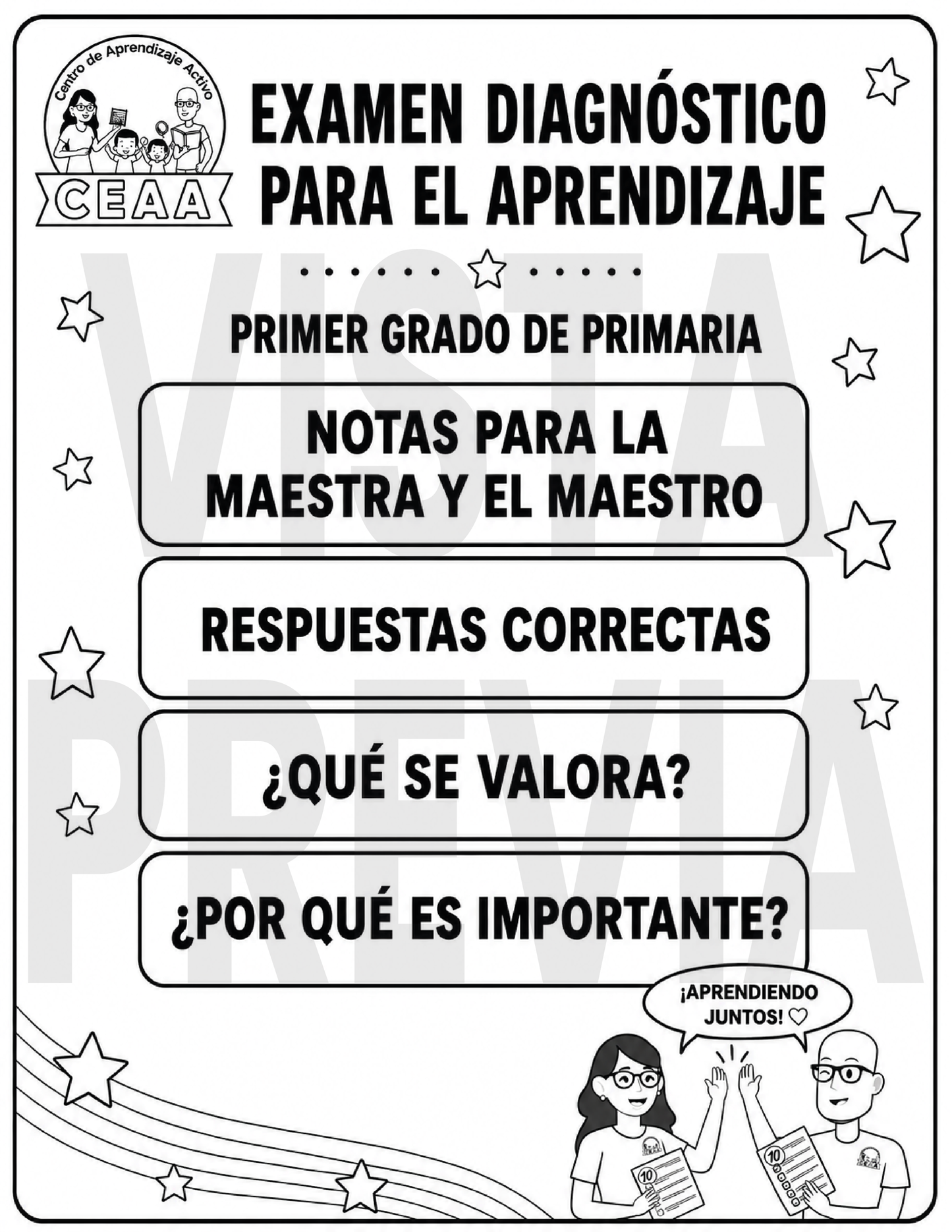 Examen Diagnóstico 1° Grado de Primaria en PDF
