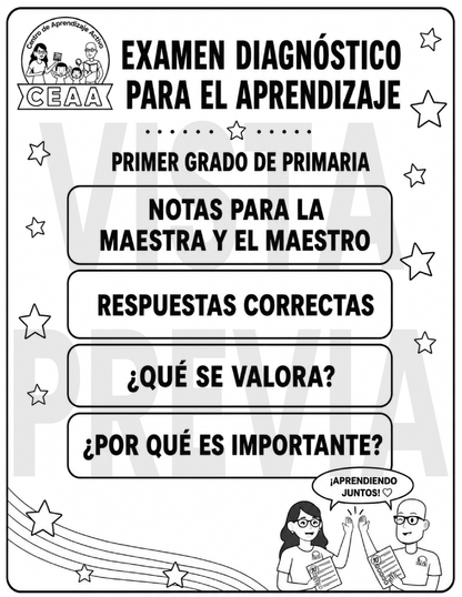 Examen Diagnóstico 1° Grado de Primaria en PDF