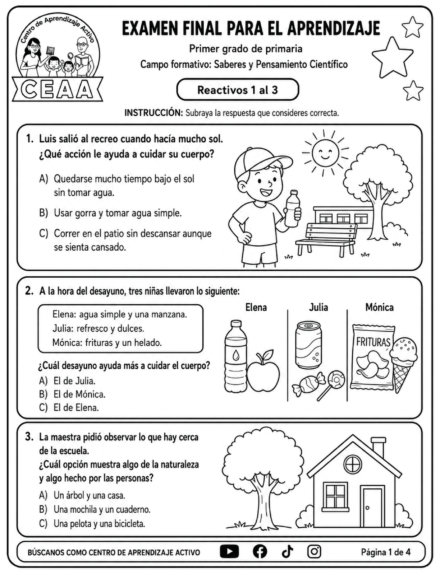 Evaluación Final - Primer Grado de Primaria en PDF