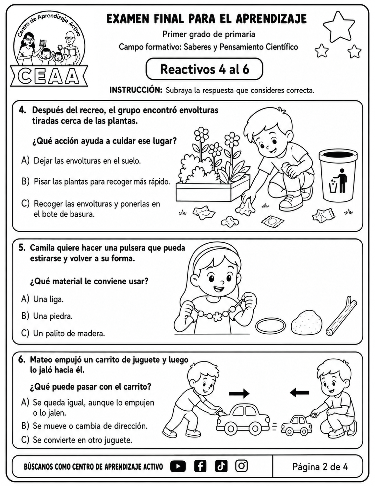 Evaluación Final - Primer Grado de Primaria en PDF