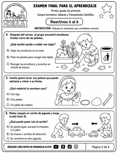 Evaluación Final - Primer Grado de Primaria en PDF