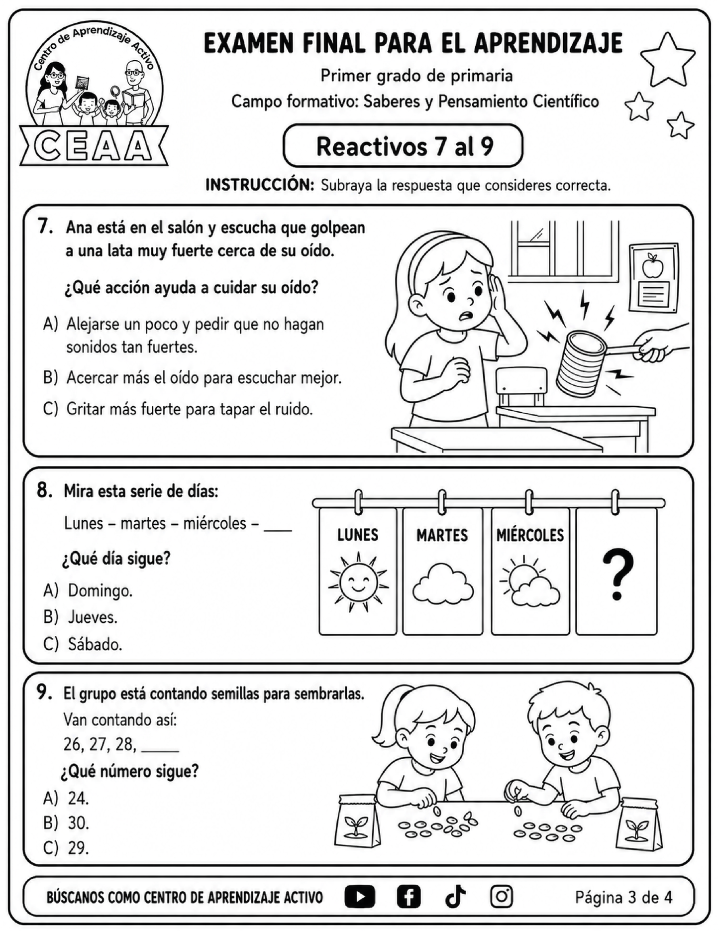 Evaluación Final - Primer Grado de Primaria en PDF