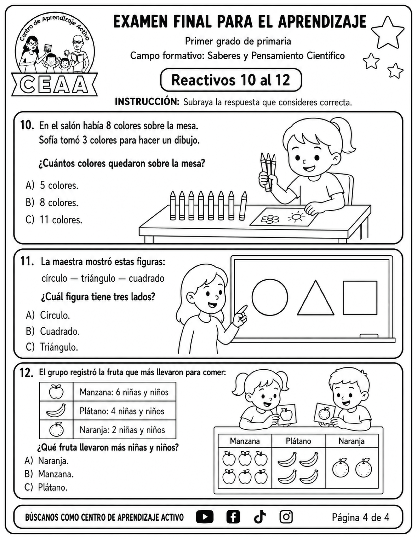 Evaluación Final - Primer Grado de Primaria en PDF