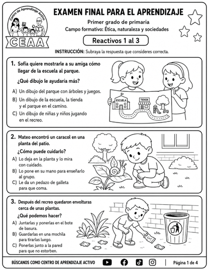 Evaluación Final - Primer Grado de Primaria en PDF