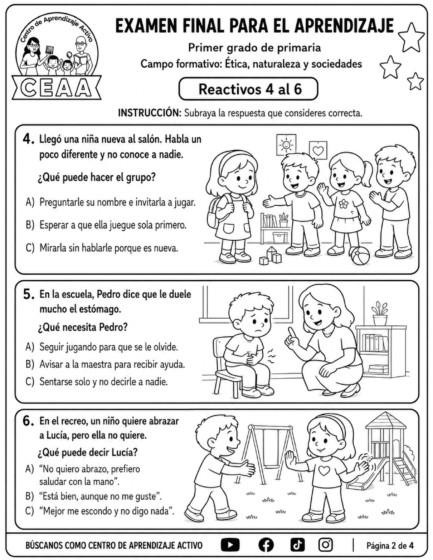 Evaluación Final - Primer Grado de Primaria en PDF