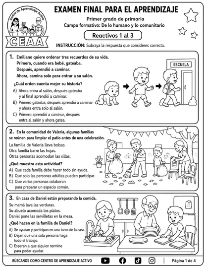 Evaluación Final - Primer Grado de Primaria en PDF