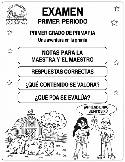 Examen 1er Grado de Primaria - Primer Periodo