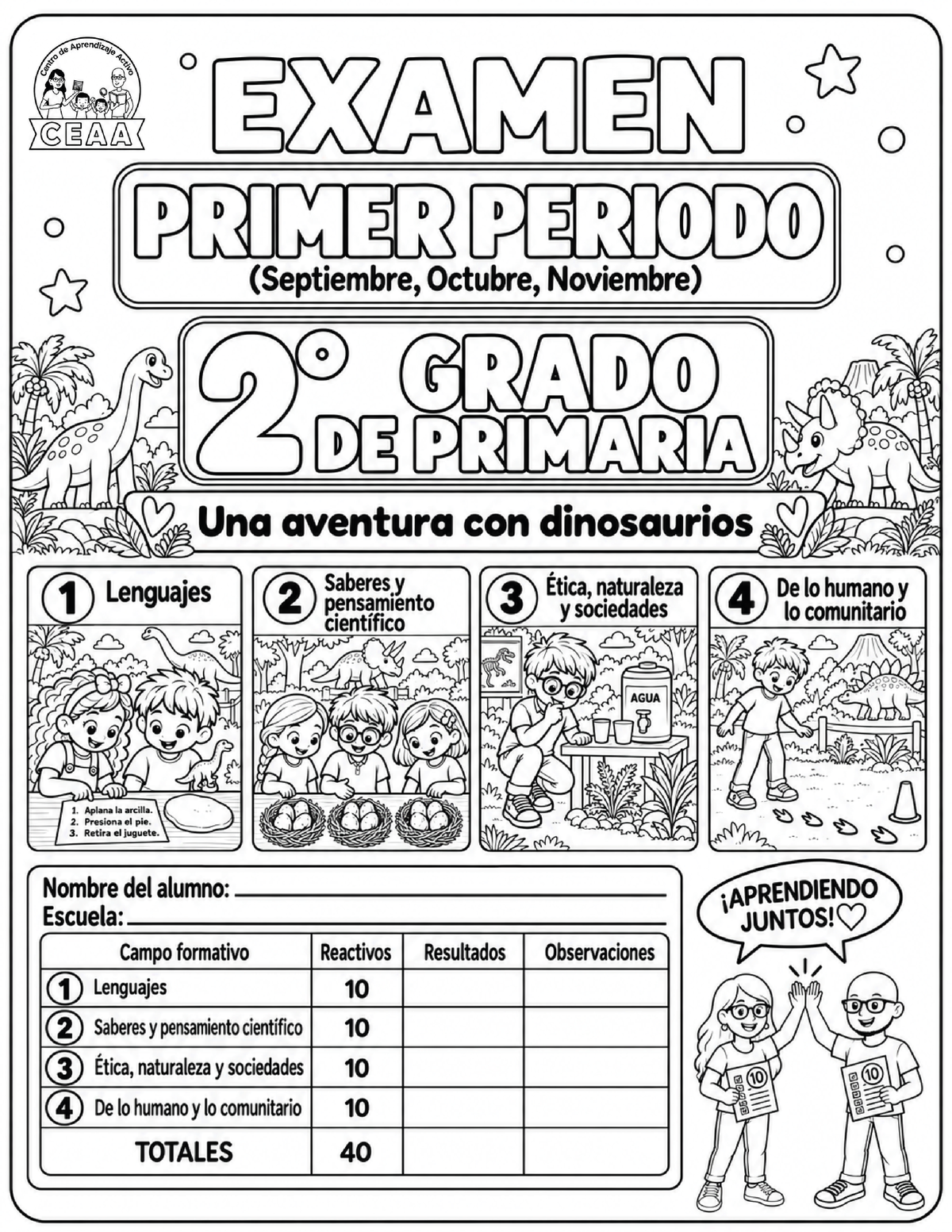 Examen 2do Grado de Primaria - Primer Periodo