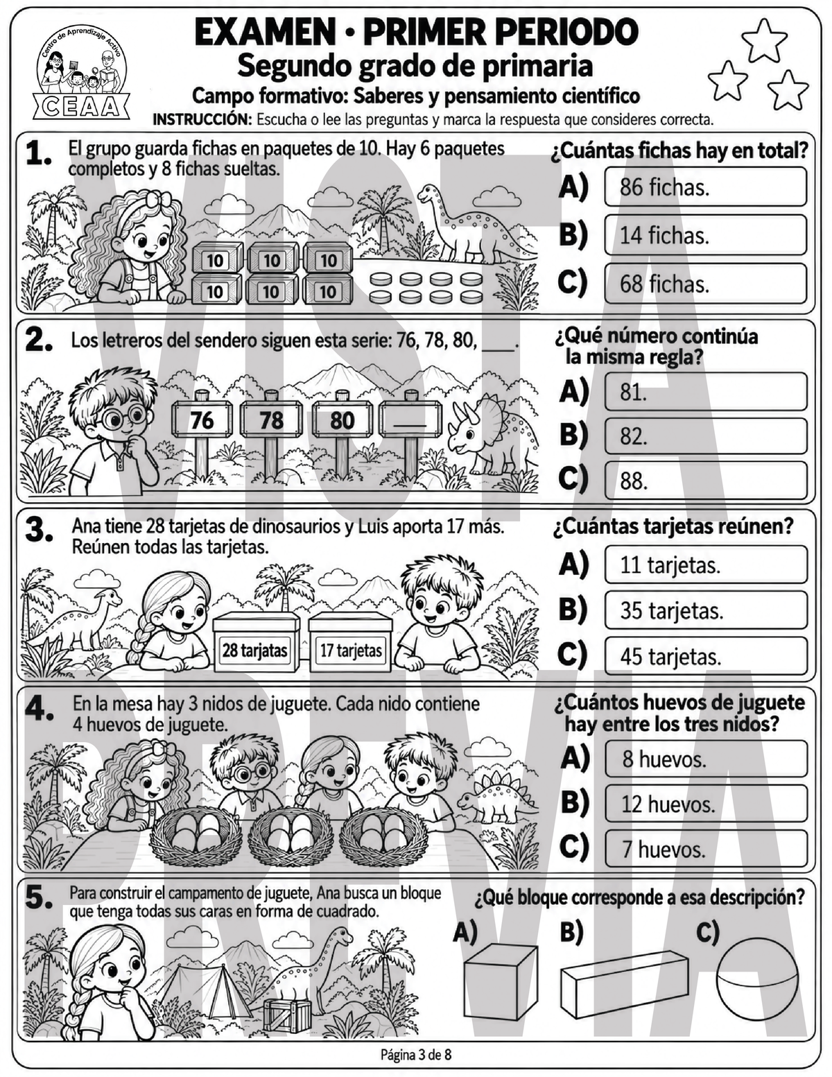 Examen 2do Grado de Primaria - Primer Periodo