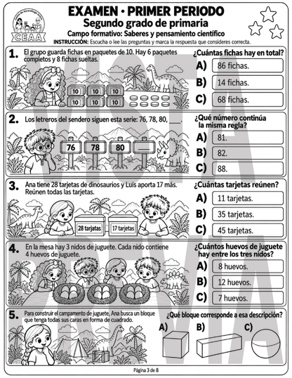 Examen 2do Grado de Primaria - Primer Periodo