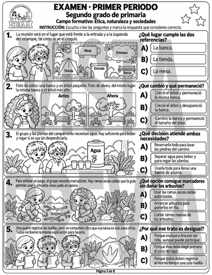 Examen 2do Grado de Primaria - Primer Periodo