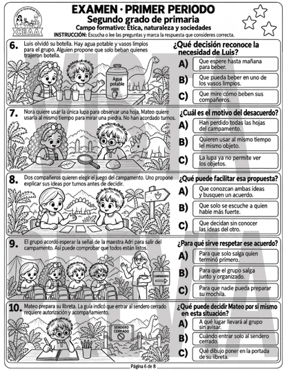 Examen 2do Grado de Primaria - Primer Periodo