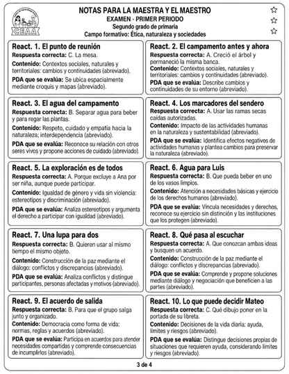 Examen 2do Grado de Primaria - Primer Periodo