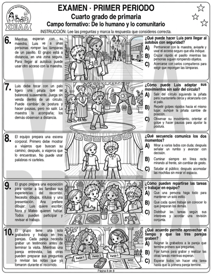 Examen 4to Grado de Primaria - Primer Periodo (Septiembre, Octubre, Noviembre)