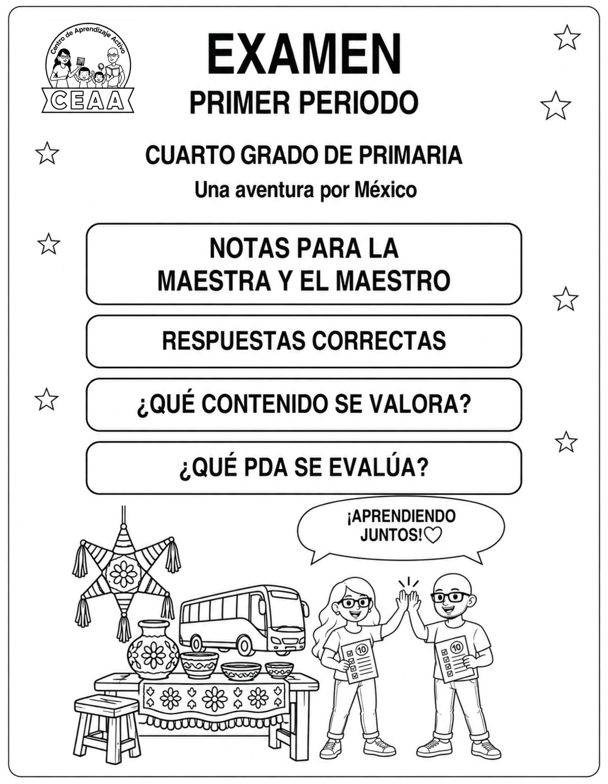 Examen 4to Grado de Primaria - Primer Periodo (Septiembre, Octubre, Noviembre)
