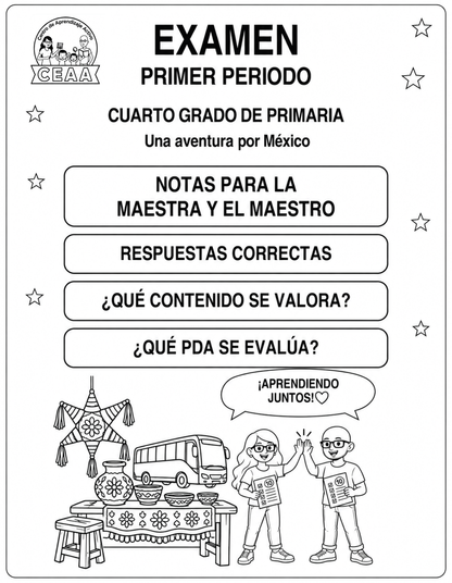 Examen 4to Grado de Primaria - Primer Periodo (Septiembre, Octubre, Noviembre)