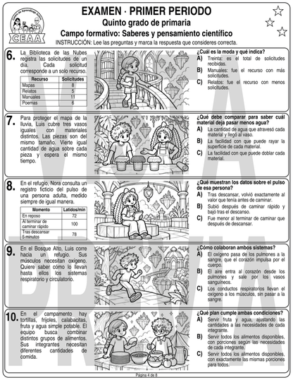 Examen 5to Grado de Primaria - Primer Periodo (Septiembre, Octubre, Noviembre)