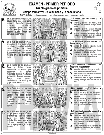 Examen 5to Grado de Primaria - Primer Periodo (Septiembre, Octubre, Noviembre)