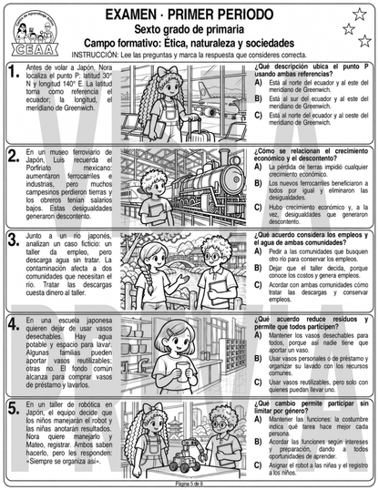 Examen 6to Grado de Primaria - Primer Periodo (Septiembre, Octubre, Noviembre)