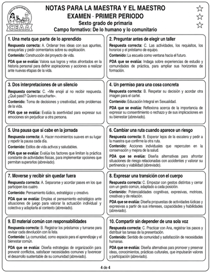 Examen 6to Grado de Primaria - Primer Periodo (Septiembre, Octubre, Noviembre)