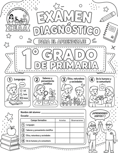 Examen Diagnóstico 1° Grado de Primaria en PDF