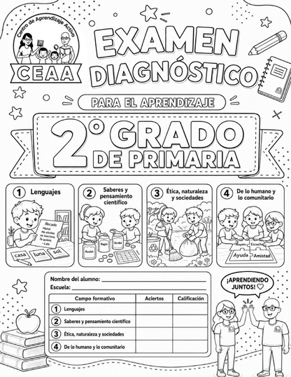 Examen Diagnóstico 2° Grado de Primaria en PDF