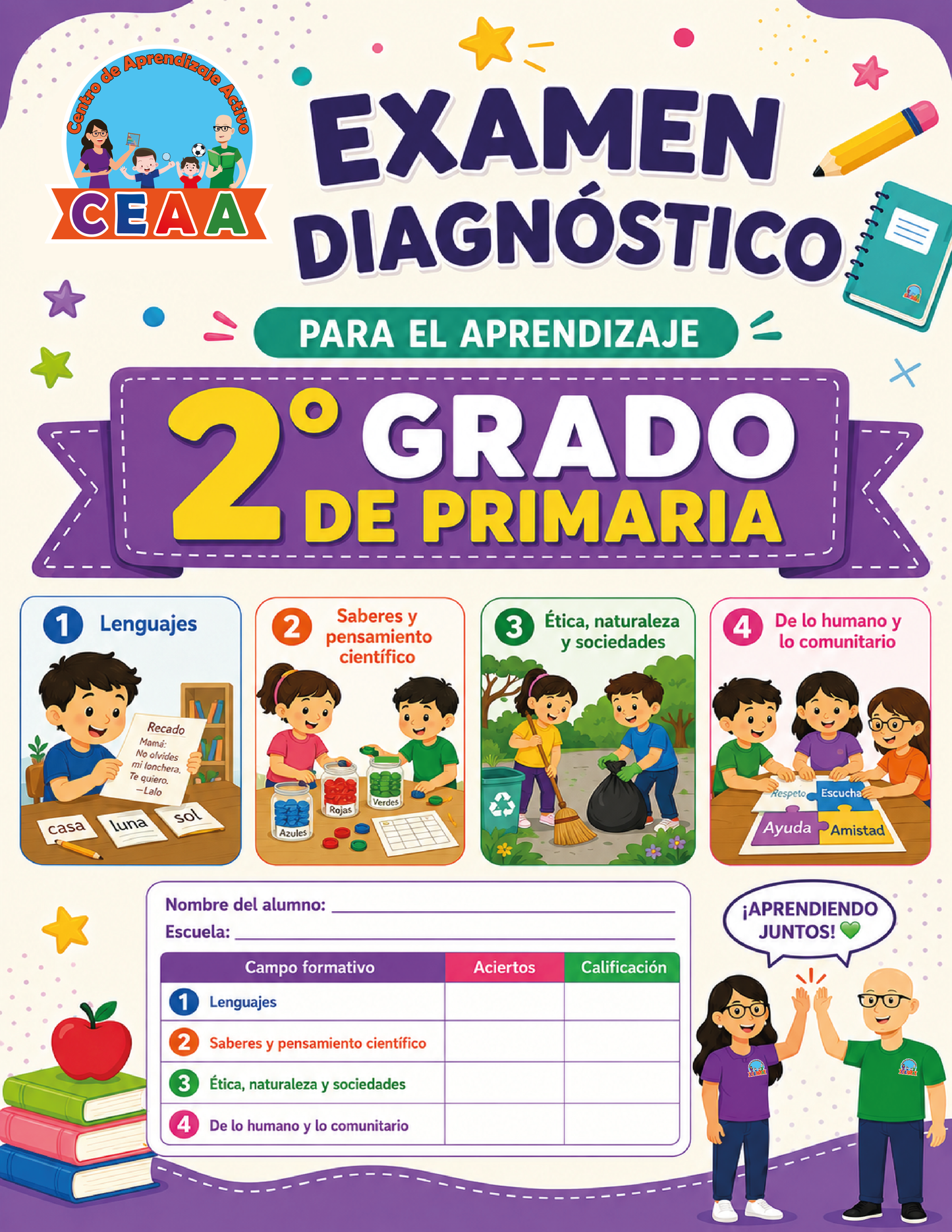 Examen Diagnóstico 2° Grado de Primaria en PDF