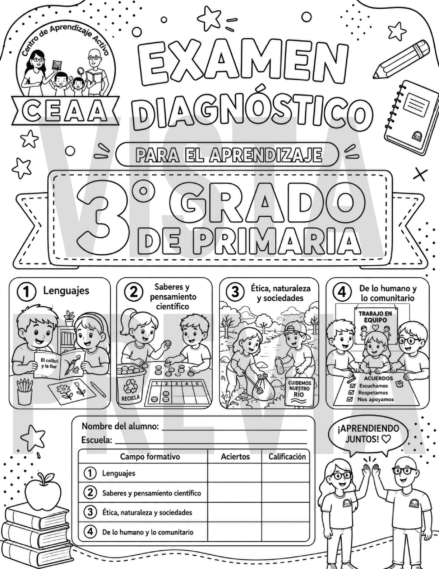 Examen Diagnóstico 3° Grado de Primaria