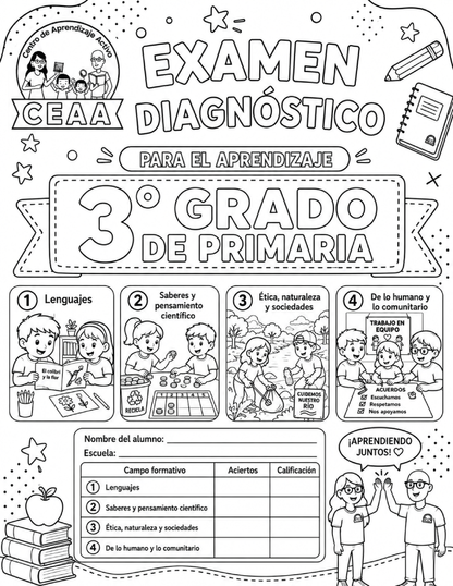 Examen Diagnóstico 3° Grado de Primaria en PDF