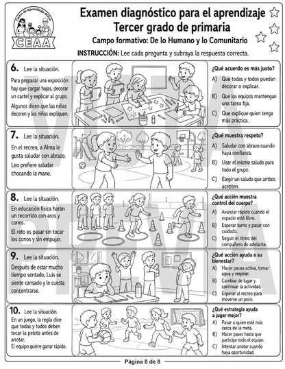 Examen Diagnóstico 3° Grado de Primaria