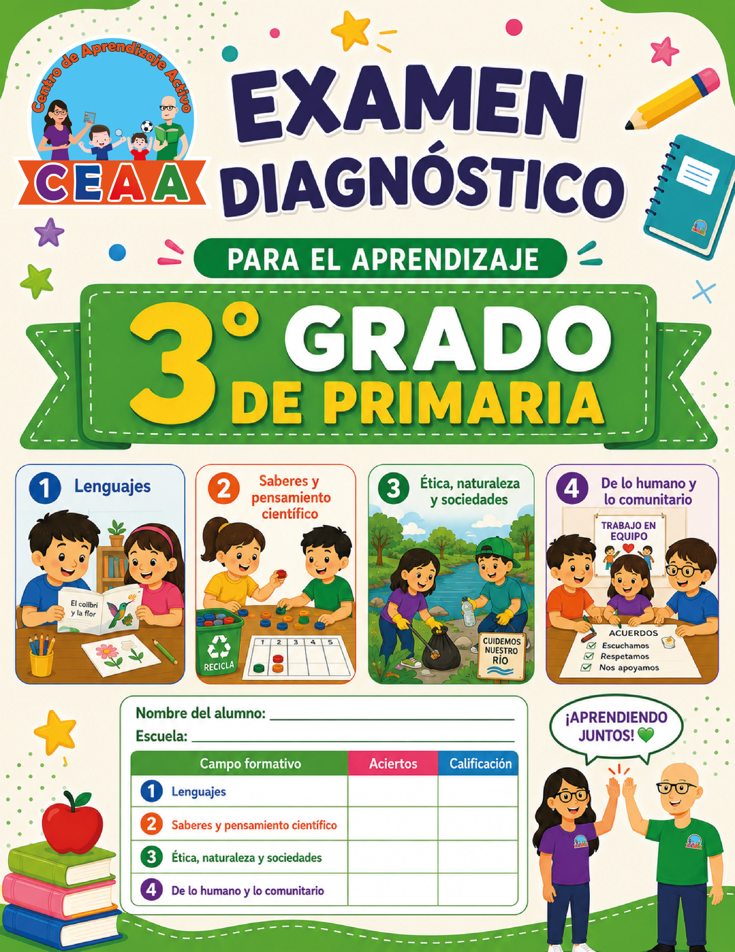Examen Diagnóstico 3° Grado de Primaria en PDF